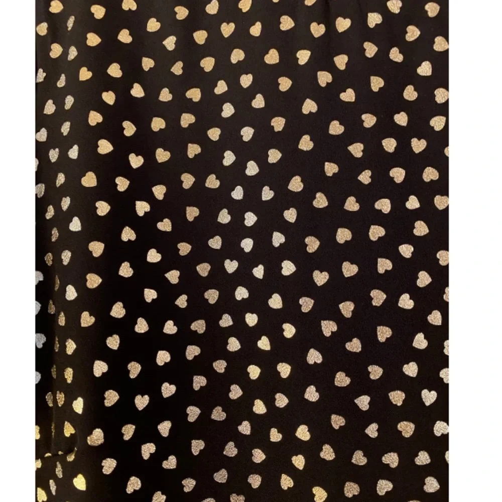 ❤️❤️ J. Crew Heart Print Sheath Shift Mini Dress Black Gold Metallics size 10